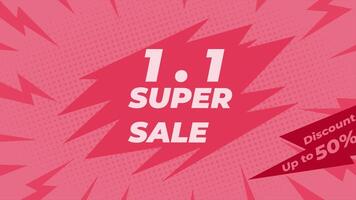 Animation of super sale banner design background with pink color, online shopping discount prices. Loop playback on 4K footage. Suitable for banners, promotions, sales, etc. video
