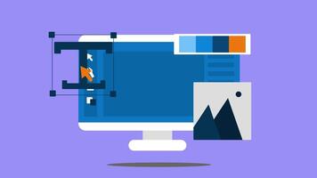 2D animation concept, designers create layout designs video