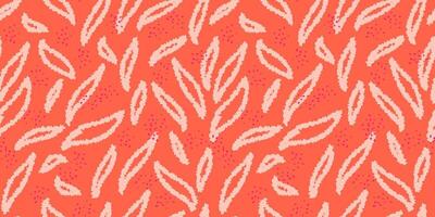 Abstract seamless pattern featuring hand-drawn elongated shapes on a vibrant orange background. Plain contemporary print. Designs for textile design, wrapping paper, and modern projects vector