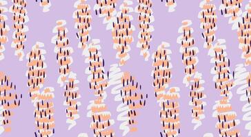 Colorful abstract pattern featuring vertical organic shapes on a purple violet background. Plain unique hand drawn print. Perfect for textiles, stationery, modern interiors, and creative designs vector