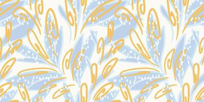 Pastel seamless pattern with abstract swirling shapes in soft blue tones. Unique organic shapes, flowing lines, and dynamic composition print. Perfect design for fabric, wrapping paper, vector