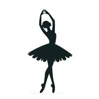 ballet dancer silhouette isolated on white background vector