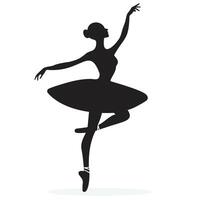 ballet dancer silhouette isolated on white background flat vector