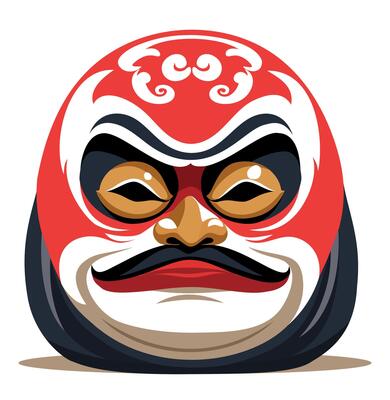 Japanese daruma doll. isolated illustration