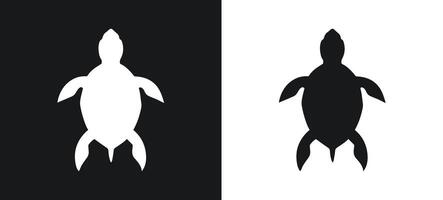 Minimalistic turtle outline design. vector