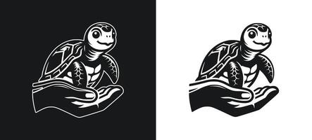 Turtle profile illustration concept. vector