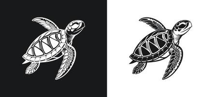 Turtle shadow illustration concept. vector
