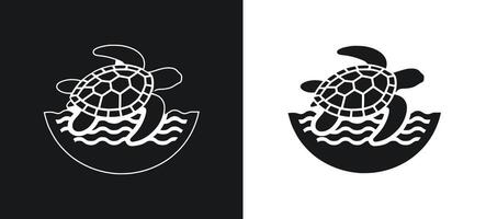 Stylized turtle silhouette art. vector
