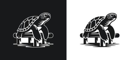 Turtle outline silhouette in visual design. vector