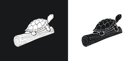 Minimalistic turtle design in outline. vector