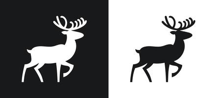 Black and white reindeer icon design vector