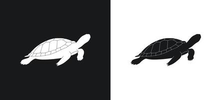 Simple turtle design in silhouette form. vector
