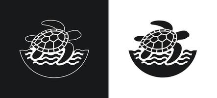 Silhouette of a turtle in graphic art. vector
