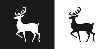 Reindeer silhouette in monochrome style vector