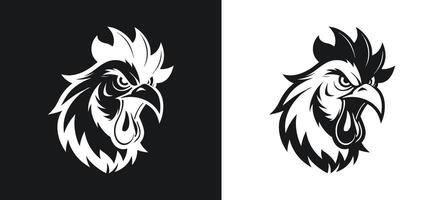Chicken Silhouette Design in Black and White vector