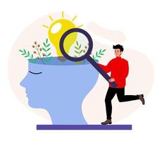 Exploring ideas and creativity through innovative thinking and growth mindset vector