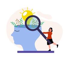 Exploring inner thoughts through creative visualization and nature-inspired concepts vector