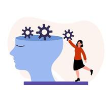 Creative connection between thoughts and innovation in a modern concept illustration vector
