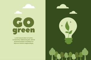 Promoting eco-friendly practices with a green light bulb theme vector
