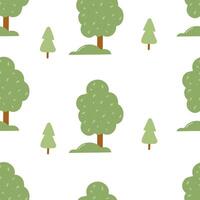 Background pattern featuring trees and greenery in a minimalist design vector