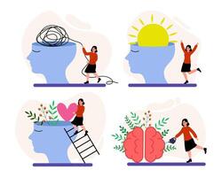 Exploring the journey of mental health and personal growth through creative expression vector
