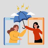 Protecting friends online during difficult times with a virtual connection vector