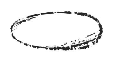 Doodle crayon ellipse form. Scribble chalk oval by pen or pencil, bubbles to circle and highlight text. Sketch highlights. Text box. Handwriting horizontal ellipses isolated on white background. vector
