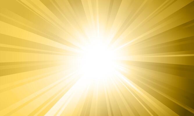 Yellow sunburst pattern background. Radial rays bright shine. soft light.