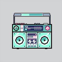 Pixel art illustration Retro Boombox. Pixelated Music Player. Retro Boombox Music Player icon pixelated for the pixel game and icon for website and game. old school retro. vector