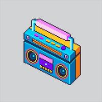 Pixel art illustration Retro Boombox. Pixelated Music Player. Retro Boombox Music Player icon pixelated for the pixel art game and icon for website and game. old school retro. vector