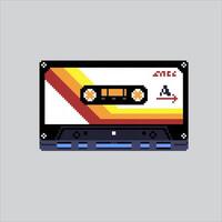 Pixel art illustration Retro Cassette. Pixelated Retro Tape. Retro Cassette Tape icon pixelated for the pixel game and icon for website and game. old school retro. vector