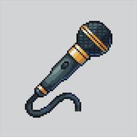 Pixel art illustration Retro Mic. Pixelated Microphone. Retro Mic Microphone icon pixelated for the pixel art game and icon for website and game. old school retro. vector
