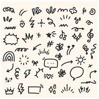 hand-drawn cartoony expression with Doodle drawing vector