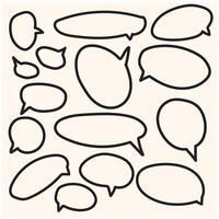 Hand drawn callout clouds doodle drawing vector