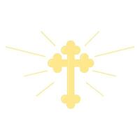 Cross with Golden Rays Illustration vector