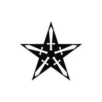 abstract and simple logo of swords star vector