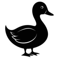 a black duck silhouette on a white background vector
