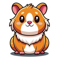 a cartoon hamster sitting down with a big smile vector