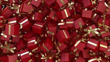 Red Animated Gift box transition red gold from top than explode video