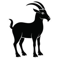 goat silhouette on white background vector
