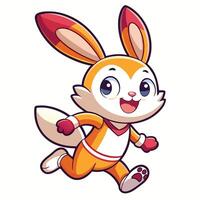 a cartoon rabbit running with a white background vector