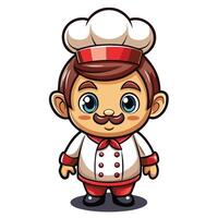 cartoon chef character with mustache and mustache vector