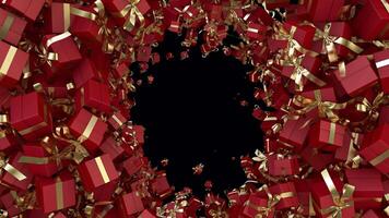 Red Animated Gift box transition red gold from from edges in from edges out video