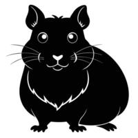 a black and white illustration of a hamster vector