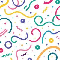 a colorful background with various shapes and lines vector