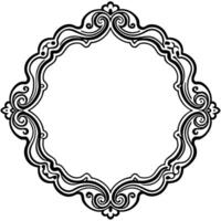 a black and white ornate frame with a white background vector