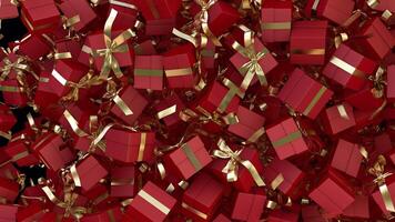 Red Animated Gift box transition red gold from side than explod video