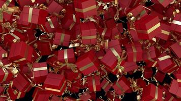 Red Animated Gift box transition red gold from bottom to top vertical wipe video