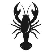 a black and white lobster icon on a white background vector