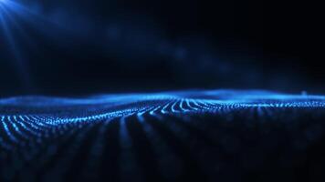Digital blue abstract colorful wavy background with particles. Magical cosmic waves.Enchanting incredible dream in cosmic clouds. video